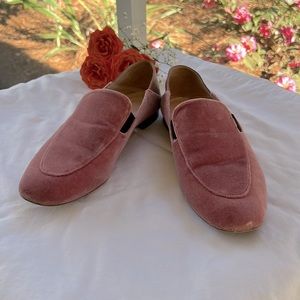 J Crew Pink Velvet Flats 8.5